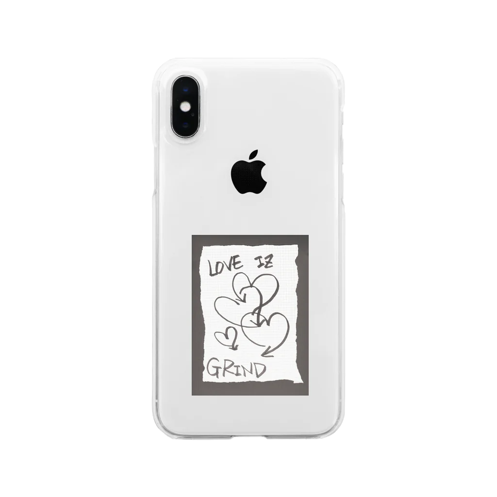 LUNARHOLIC STOREの偽諺～壱～「ラヴイズグラインド」(黒縁) Clear Smartphone Case