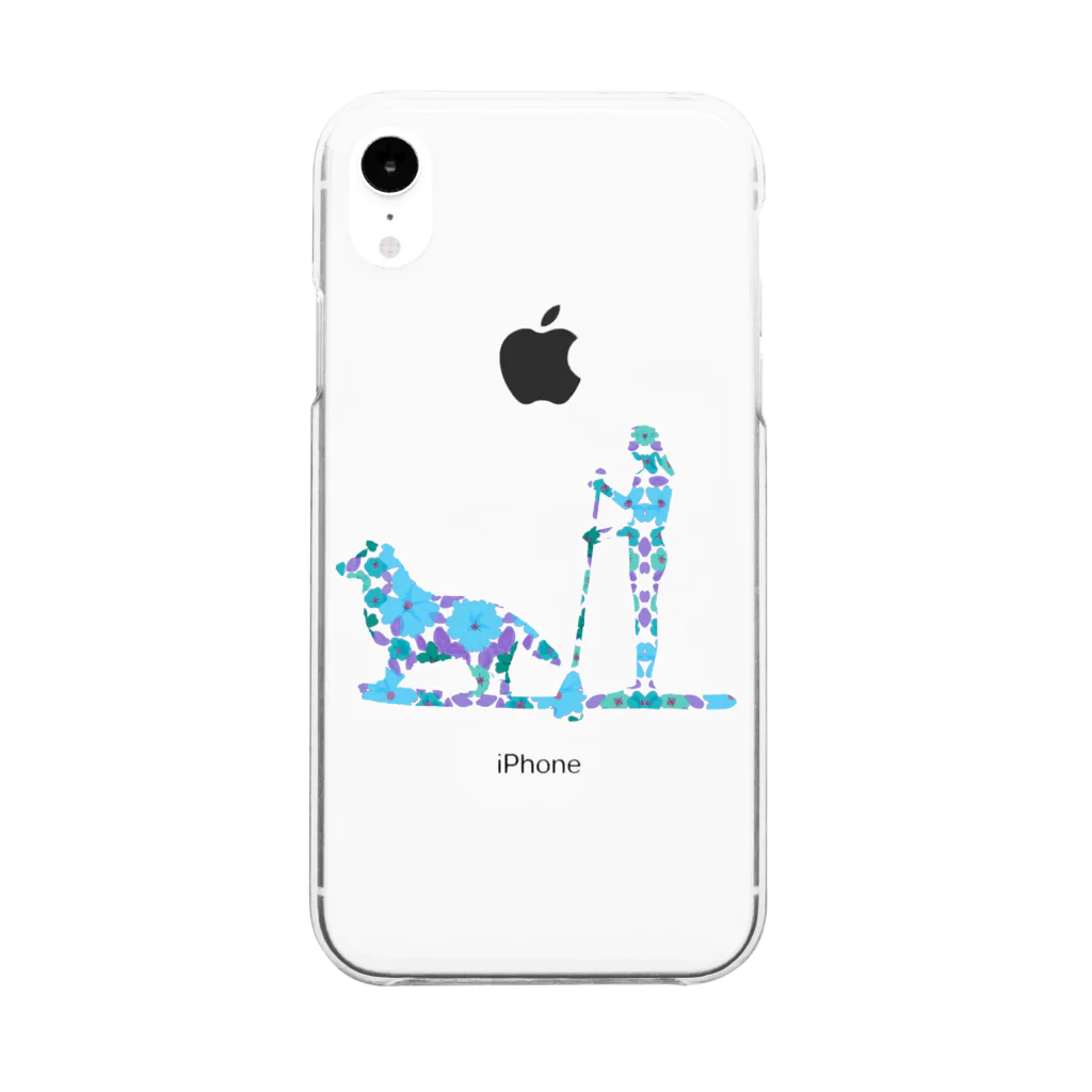 AtelierBoopのSUPDog ボーダーコリー　ブルー Clear Smartphone Case