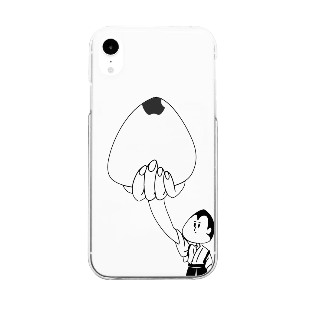 摂氏のおにぎりにぎる坊主くん Clear Smartphone Case