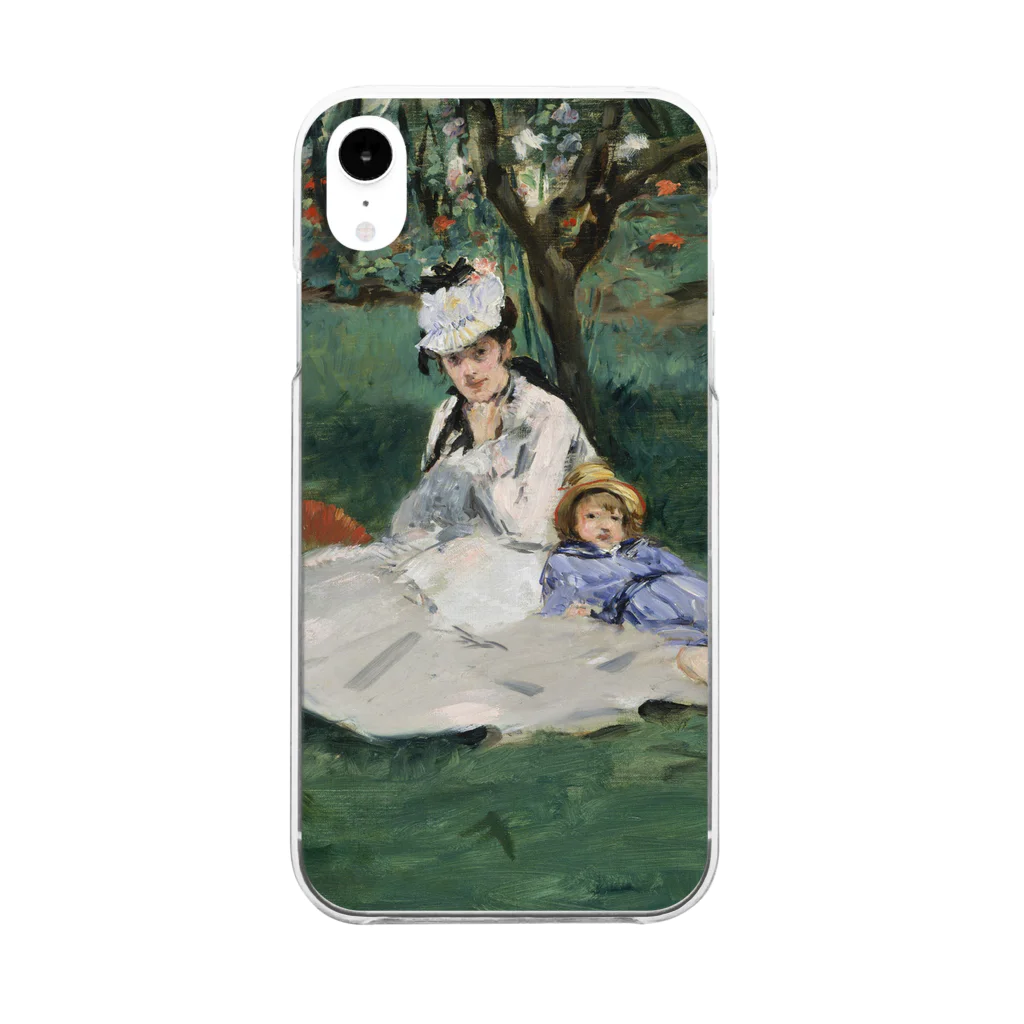 SONOTENI-ARTの012-002　エドゥアール・マネ　『庭のモネ一家』　クリア　スマホケース　iPhone XR専用デザイン　CC3 Clear Smartphone Case