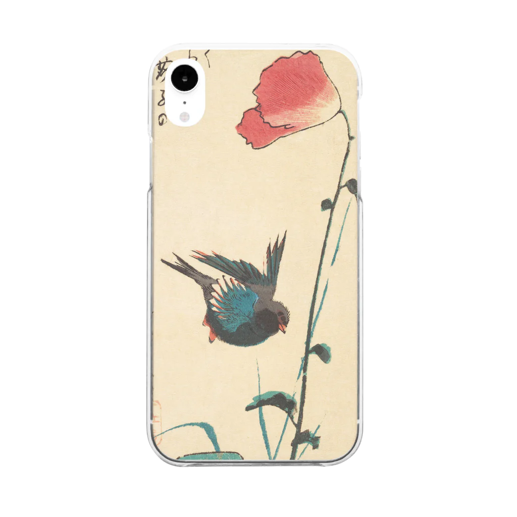 SONOTENI-ARTの024-002　歌川広重　『ポピーとスズメ』　クリア　スマホケース　iPhone XR専用デザイン　CC3 Clear Smartphone Case