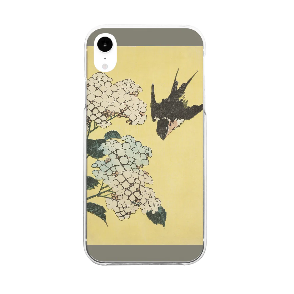 SONOTENI-ARTの003-009　葛飾北斎　『紫陽花に燕』　クリア　スマホケース　iPhone XR専用デザイン　CC3 Clear Smartphone Case