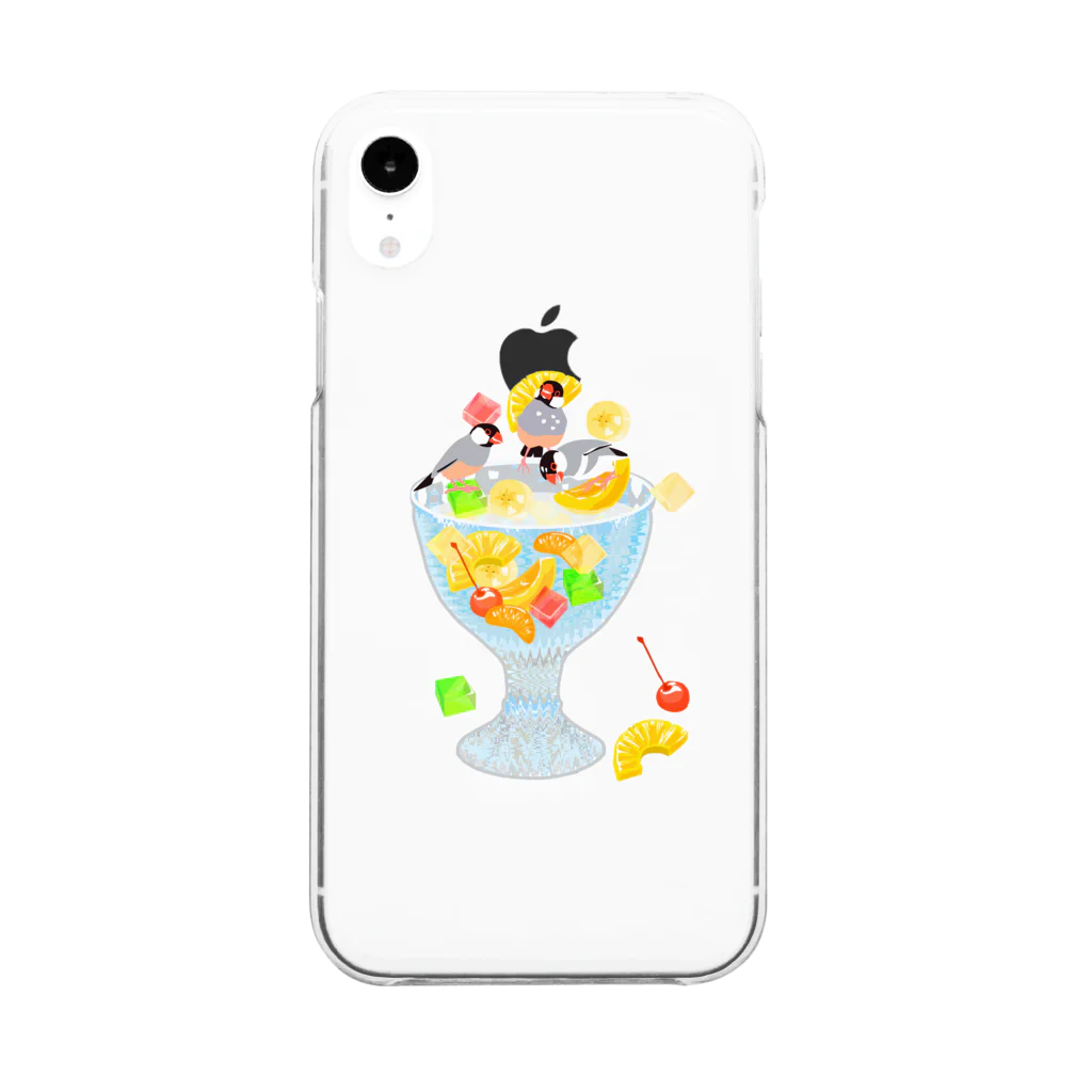 文鳥中心のみつ豆桜文鳥 Clear Smartphone Case