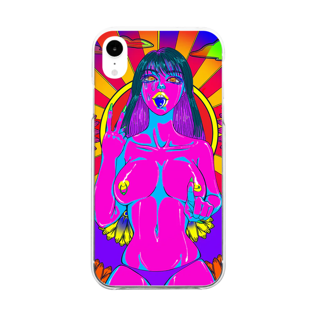 oosuga_tamotsuのpsychedelic V sign Clear Smartphone Case