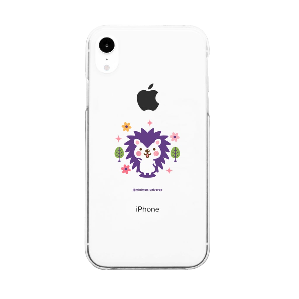 ミニマムユニヴァース@SUZURIのハリネズミのハリさんスマホケース Clear Smartphone Case