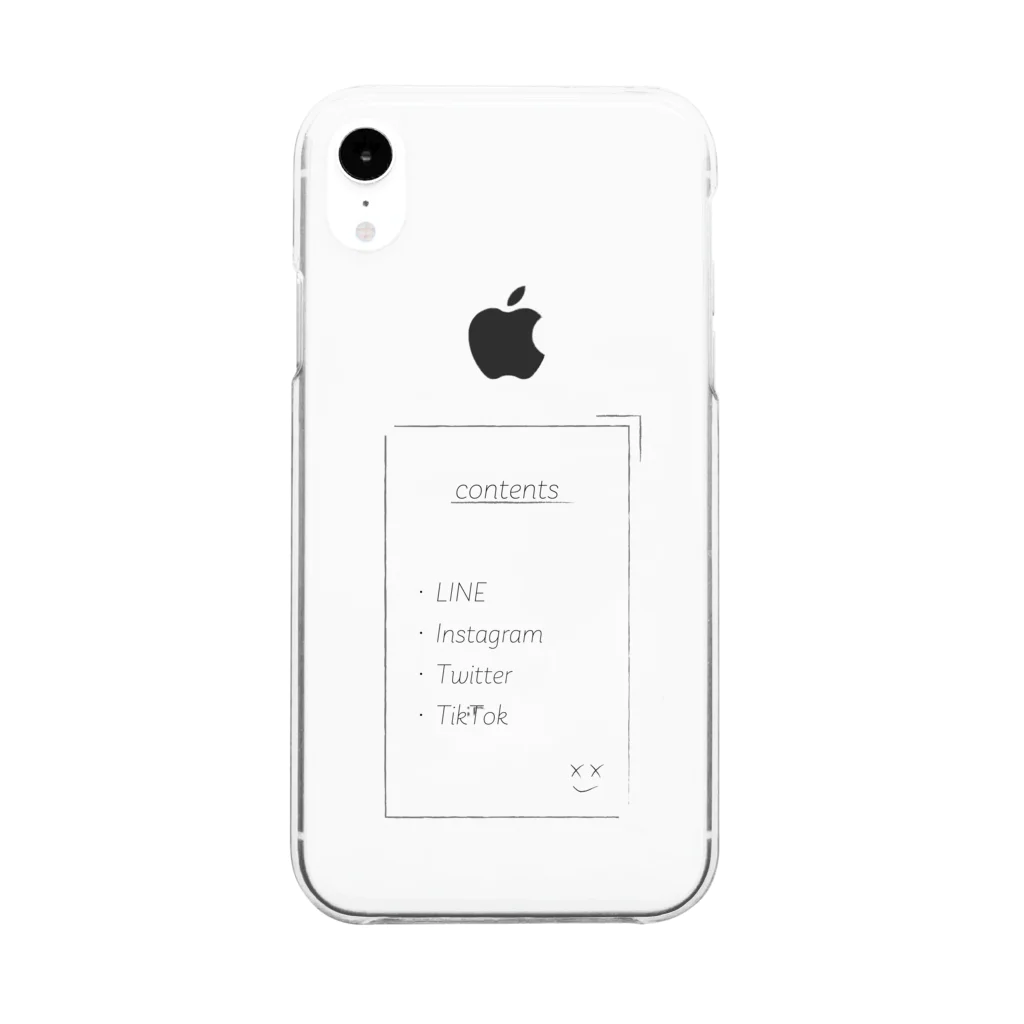 クミンのcontents（X/XS/XR/8用） Clear Smartphone Case