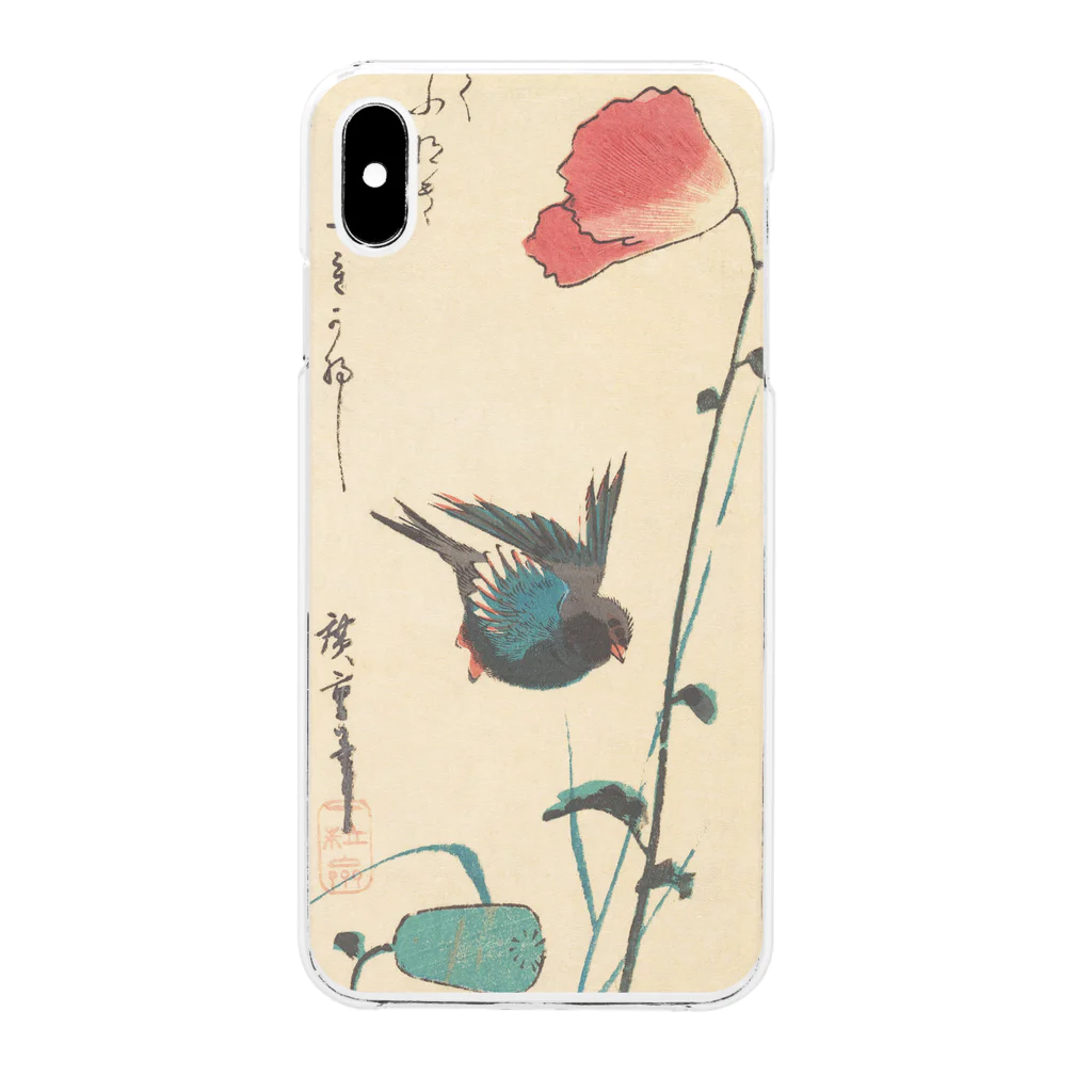 SONOTENI-ARTの024-002　歌川広重　『ポピーとスズメ』　クリア　スマホケース　iPhone XSMax専用デザイン　CC7 Clear Smartphone Case