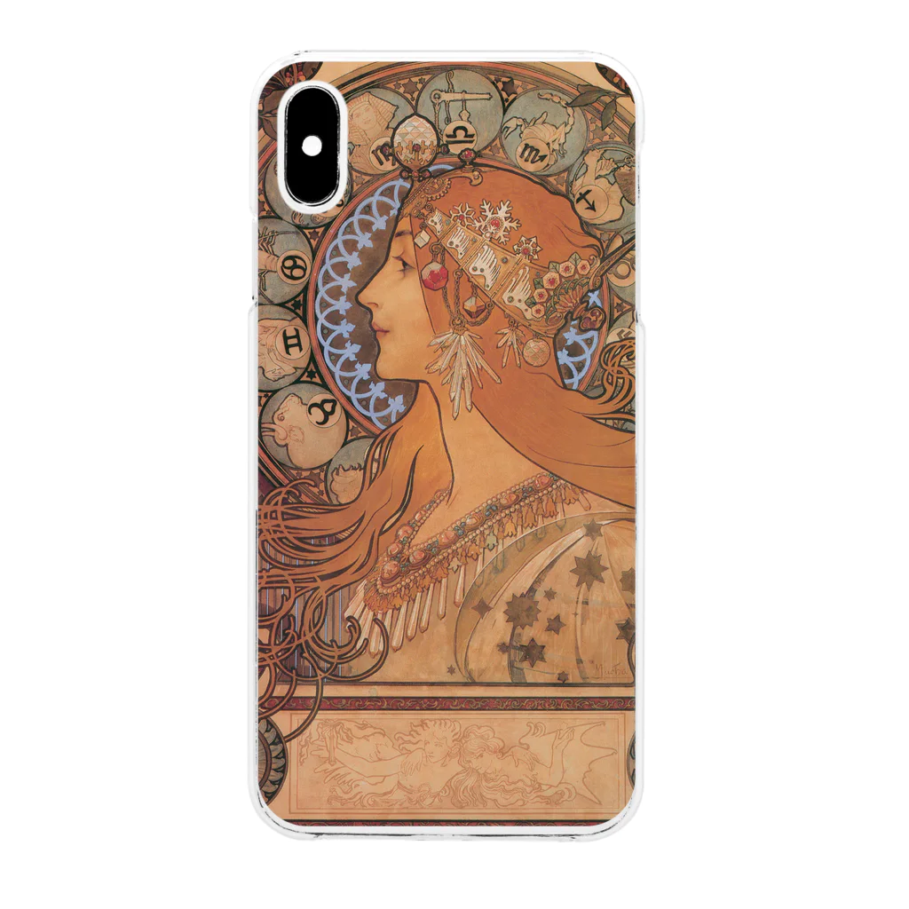 SONOTENI-ARTの014-003　アルフォンス・ミュシャ　『黄道十二宮』　クリア　スマホケース　iPhone XSMax専用デザイン　CC7 Clear Smartphone Case