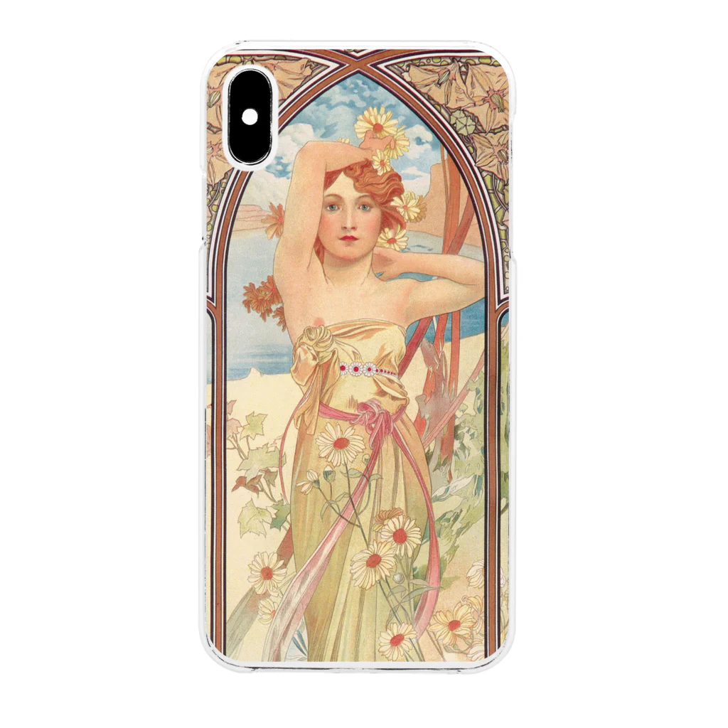 SONOTENI-ARTの014-010　アルフォンス・ミュシャ　『時の流れ：昼の輝き』　クリア　スマホケース　iPhone XSMax専用デザイン　CC7 Clear Smartphone Case