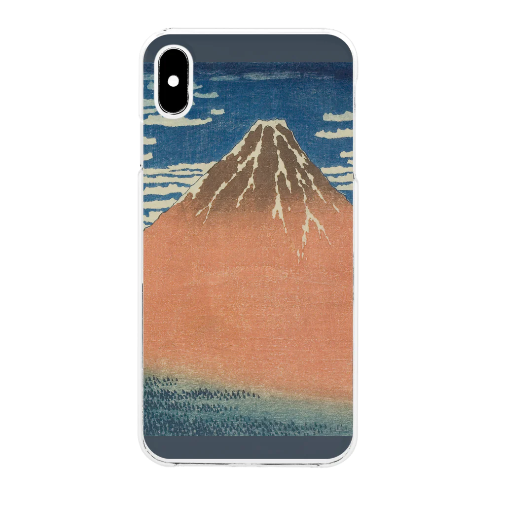 SONOTENI-ARTの003-004　葛飾北斎　『富嶽三十六景　凱風快晴』　クリア　スマホケース　iPhone XSMax専用デザイン　CC7 クリアスマホケース