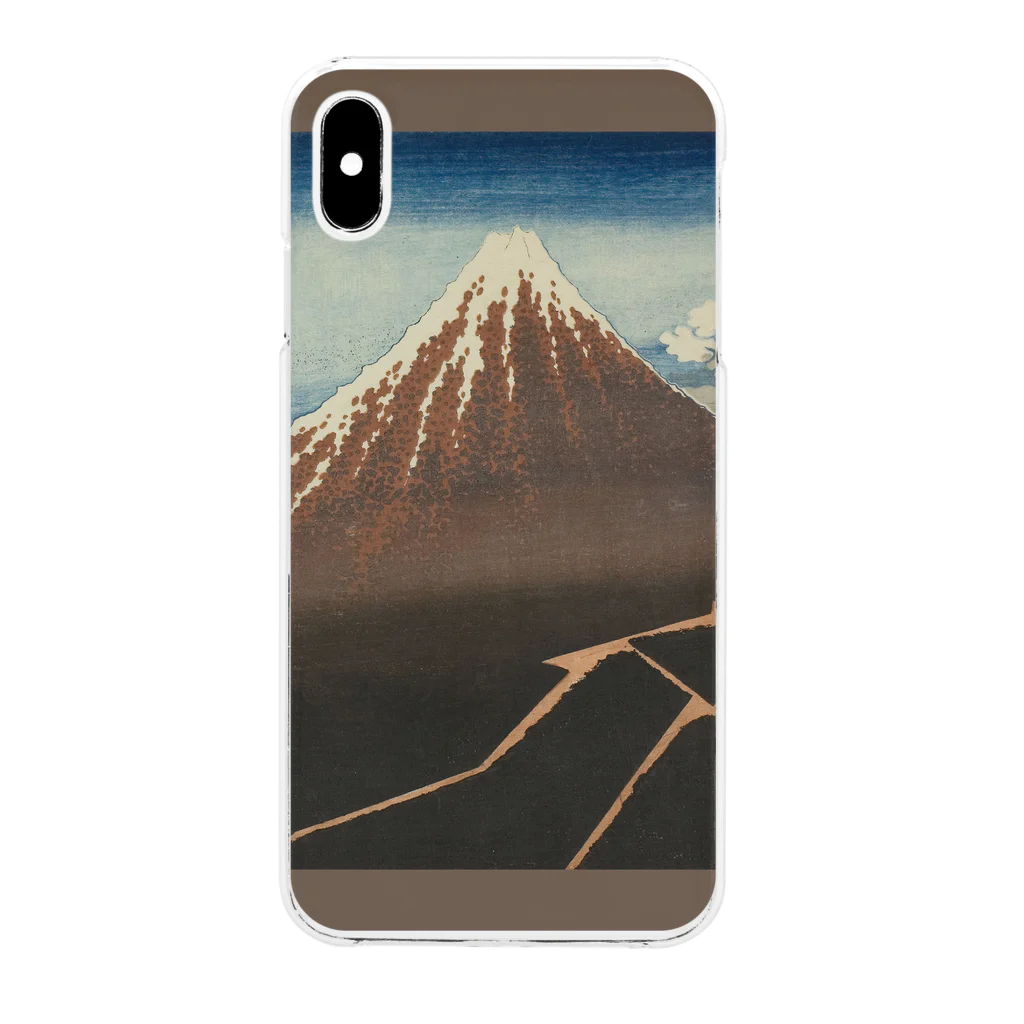 SONOTENI-ARTの003-005　葛飾北斎　『富嶽三十六景　山下白雨』　クリア　スマホケース　iPhone XSMax専用デザイン　CC7 クリアスマホケース