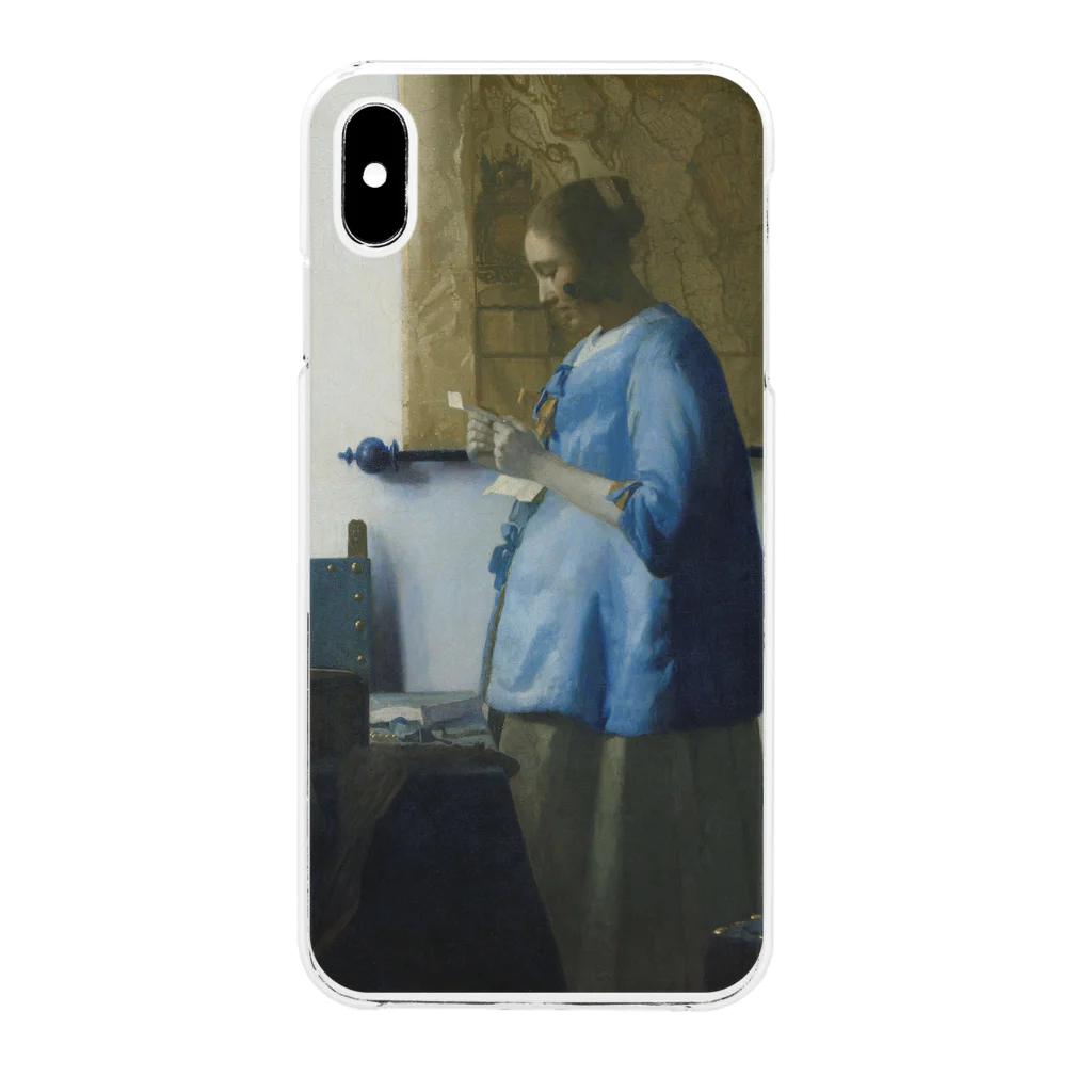 SONOTENI-ARTの008-006　フェルメール　『青衣の女』　クリア　スマホケース　iPhone XSMax専用デザイン　CC7 クリアスマホケース