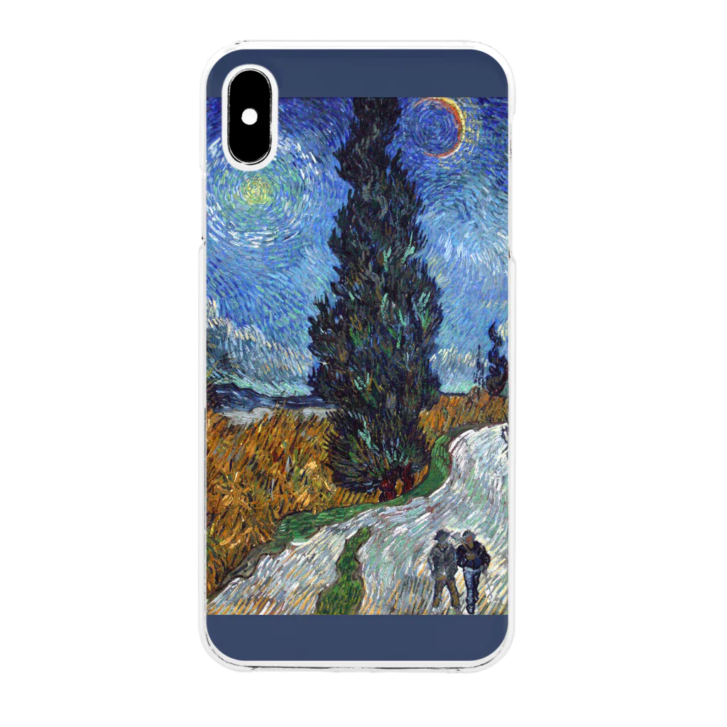 SONOTENI-ARTの005-003　ゴッホ　『糸杉と星の見える道』　クリア　スマホケース　iPhone XSMax専用デザイン　CC7 Clear Smartphone Case
