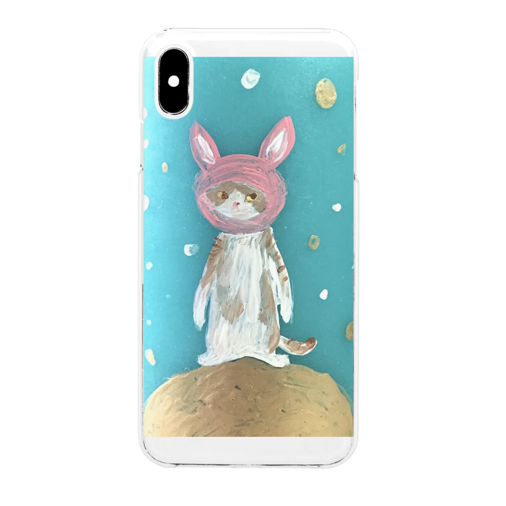 CUROGNACのspace travel cat Clear Smartphone Case