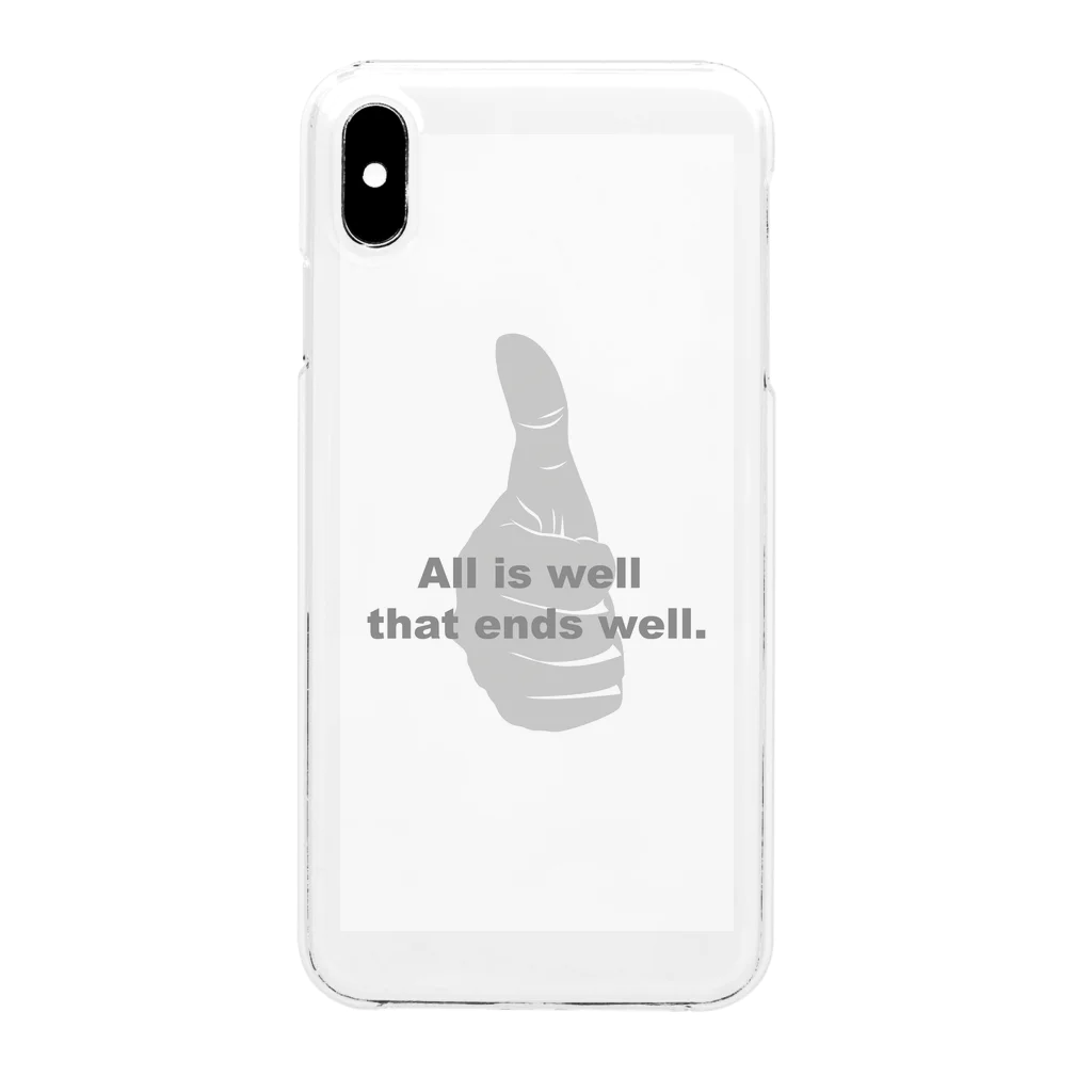 MH shopのAll is well that ends well.（グレー） Clear Smartphone Case