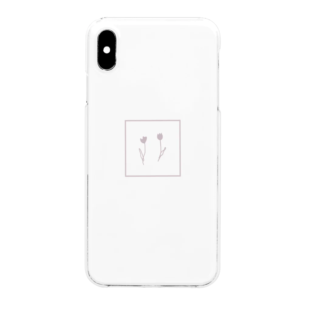 rilybiiのチューリップ🌷ピンク×ホワイト Clear Smartphone Case