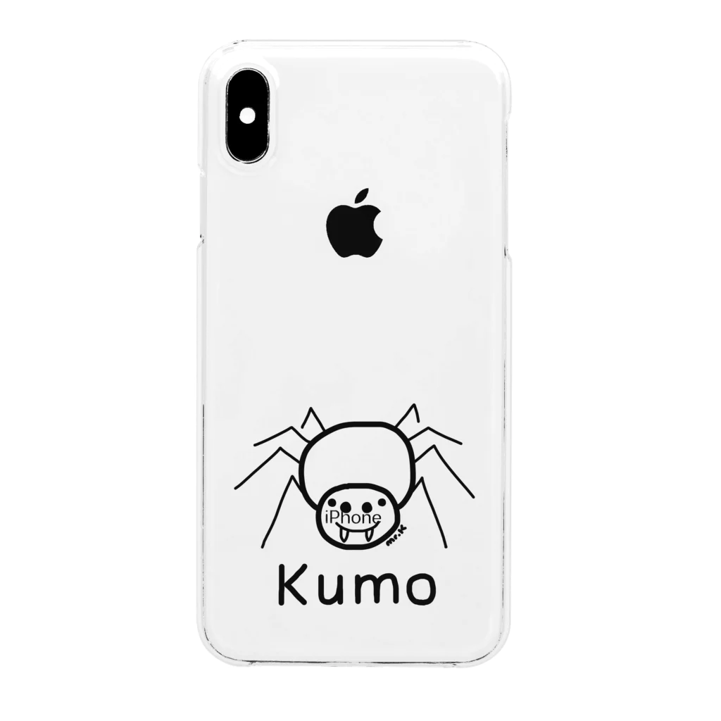 MrKShirtsのKumo (クモ) 黒デザイン クリアスマホケース