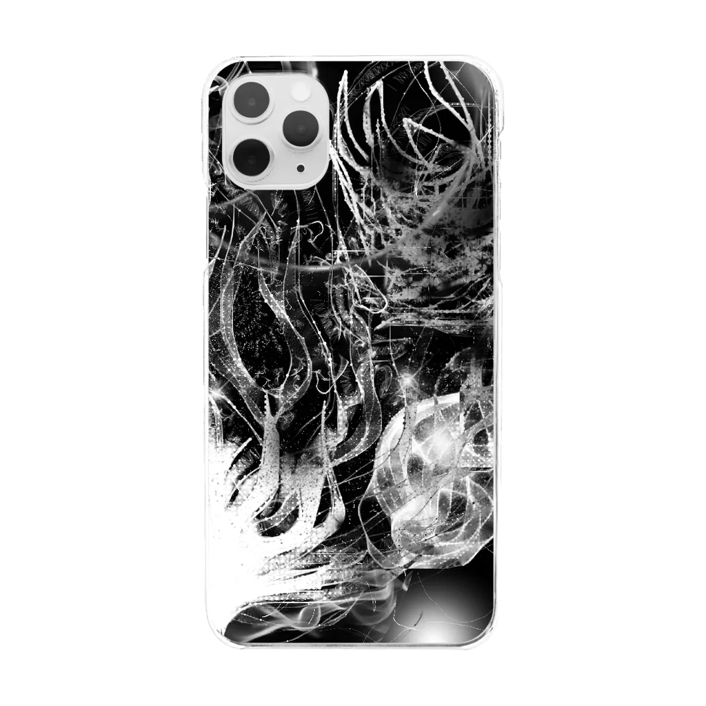 StrongFeelingのBlack drawing Clear Smartphone Case