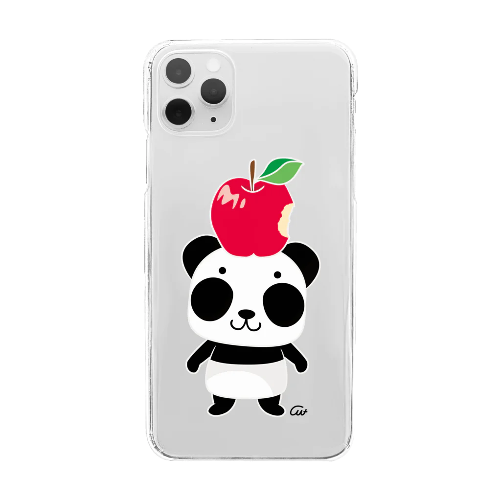 イラスト MONYAAT のパンダ！ズレぱんだちゃんのリンゴ食べたの誰？　 Clear Smartphone Case