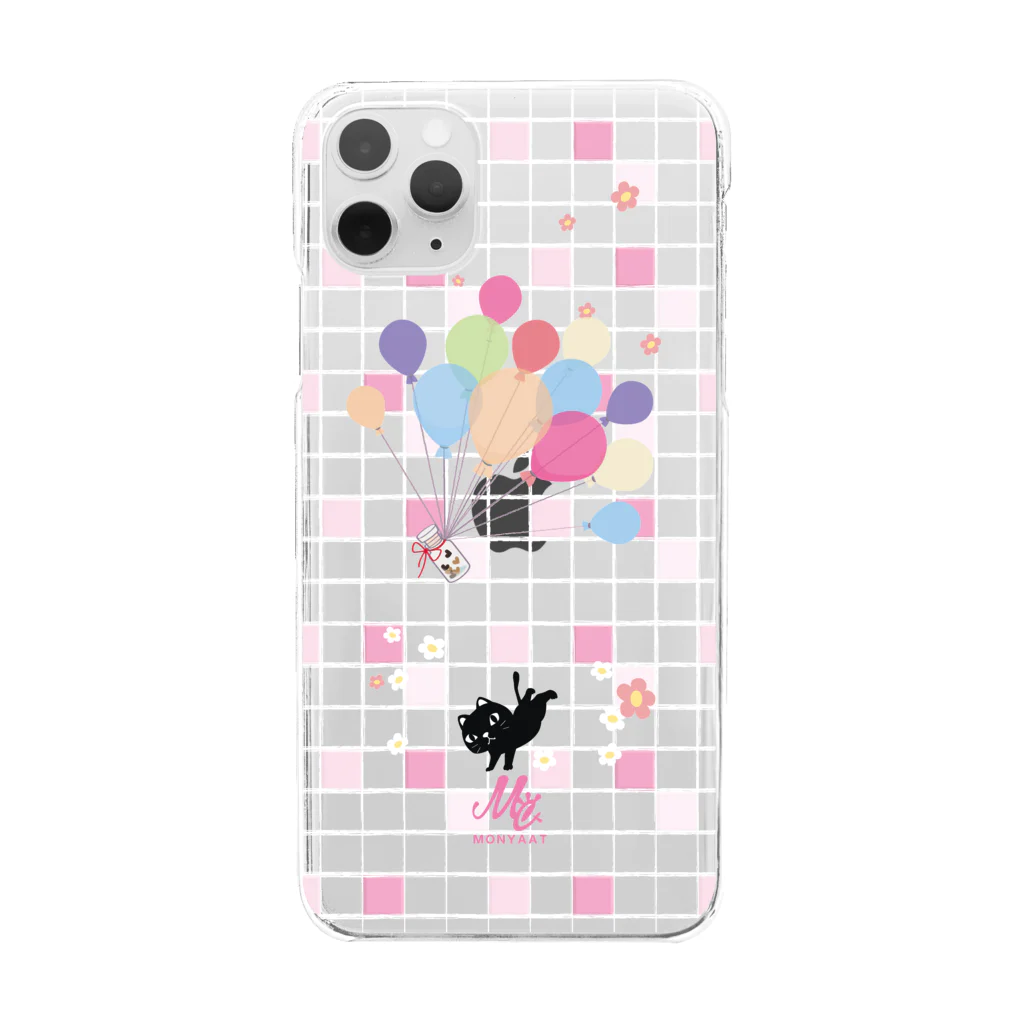 イラスト MONYAAT の1902 やみねこ*風船の種 Clear Smartphone Case