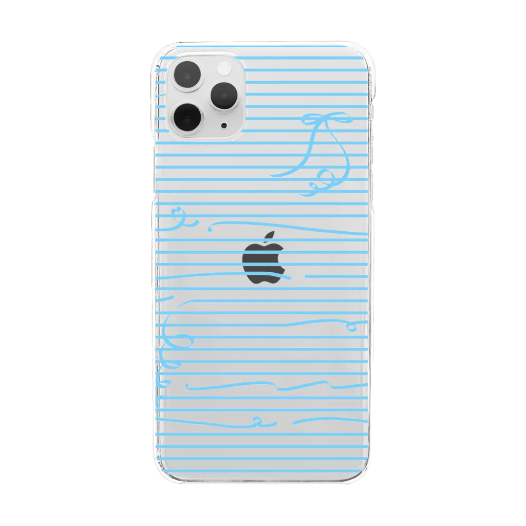 dizzyのBlue Stripes Clear Smartphone Case