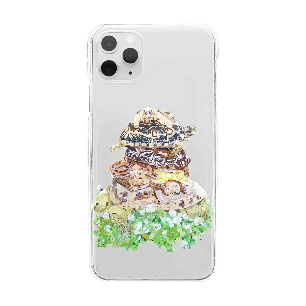 動物ガラス絵描きをしてる人のお店のパンケーキ風パンケーキリクガメ Clear Smartphone Case