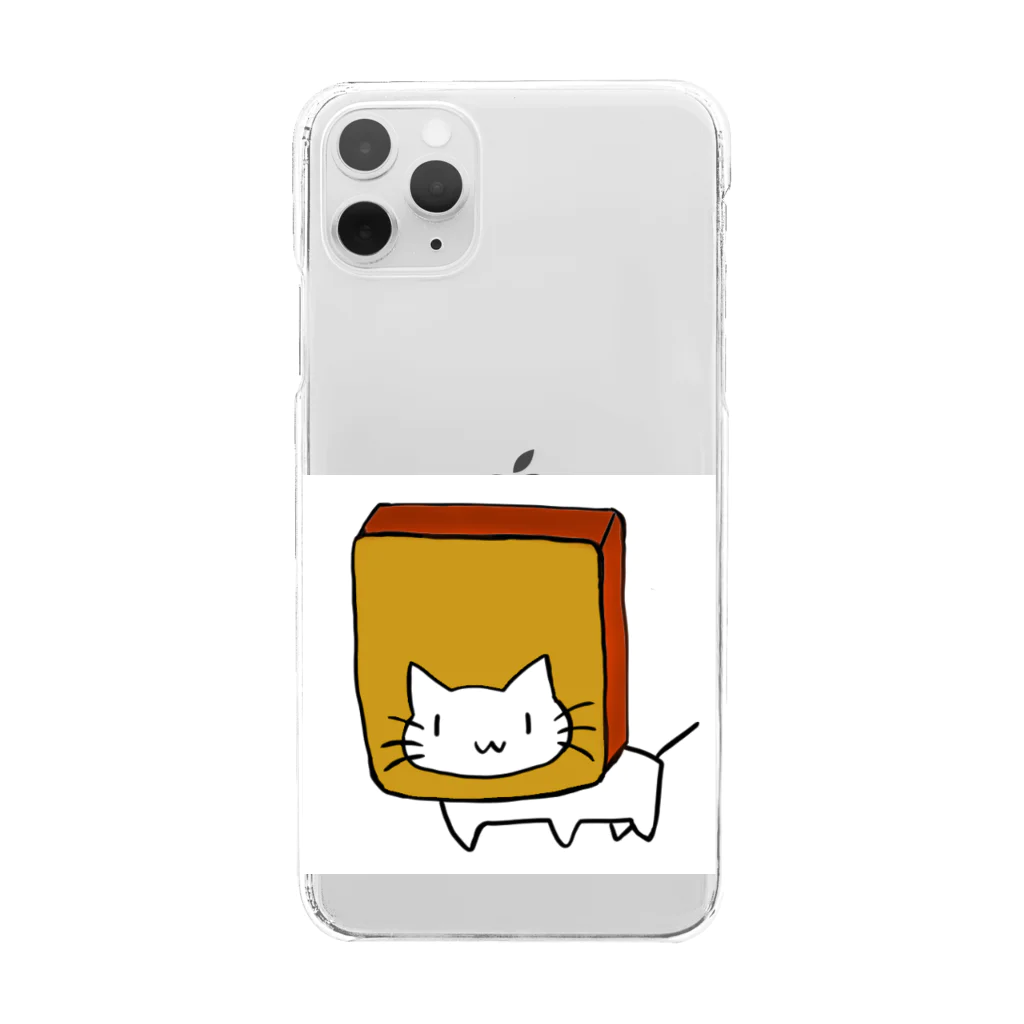 ひねくれ堂のカステラに顔を突っ込む猫 Clear Smartphone Case