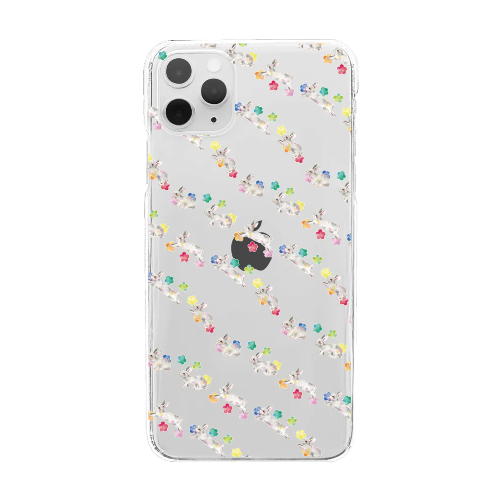 しず華＊(カラー･リボンボン)のぴょんぴょこ Clear Smartphone Case