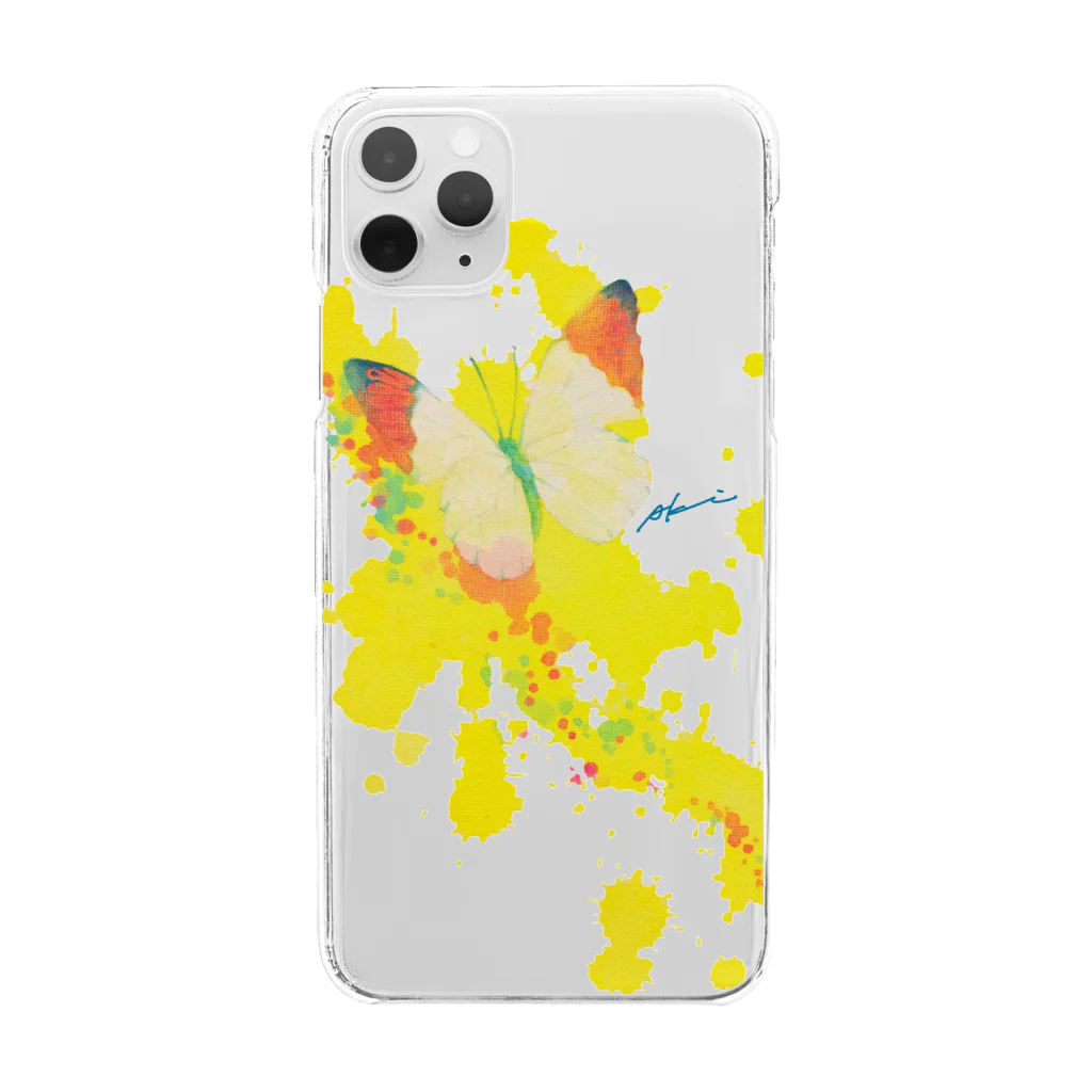 Akiss art ONLINE SHOPのこれから出逢う黃色の蝶 Clear Smartphone Case