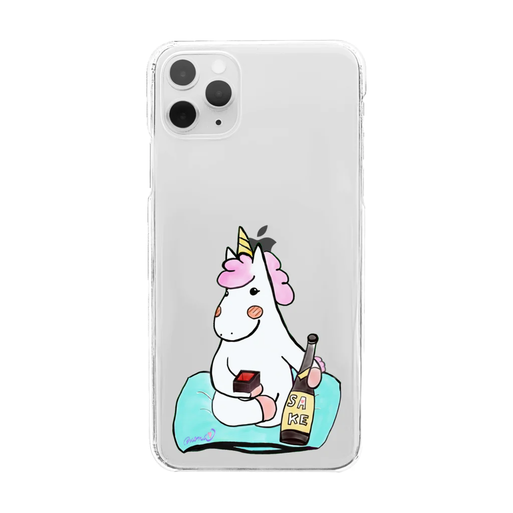 天使のやすらぎのほろ酔いこんこん Clear Smartphone Case