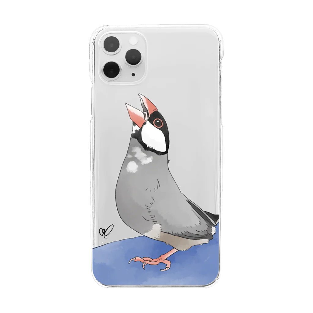 calcalの直角桜文鳥 Clear Smartphone Case