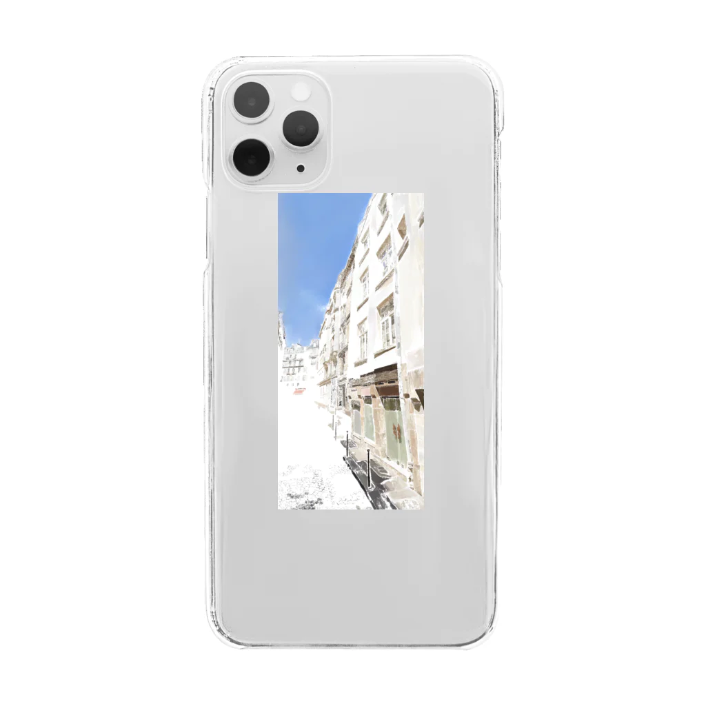 rilybiiのSky and green door Clear Smartphone Case