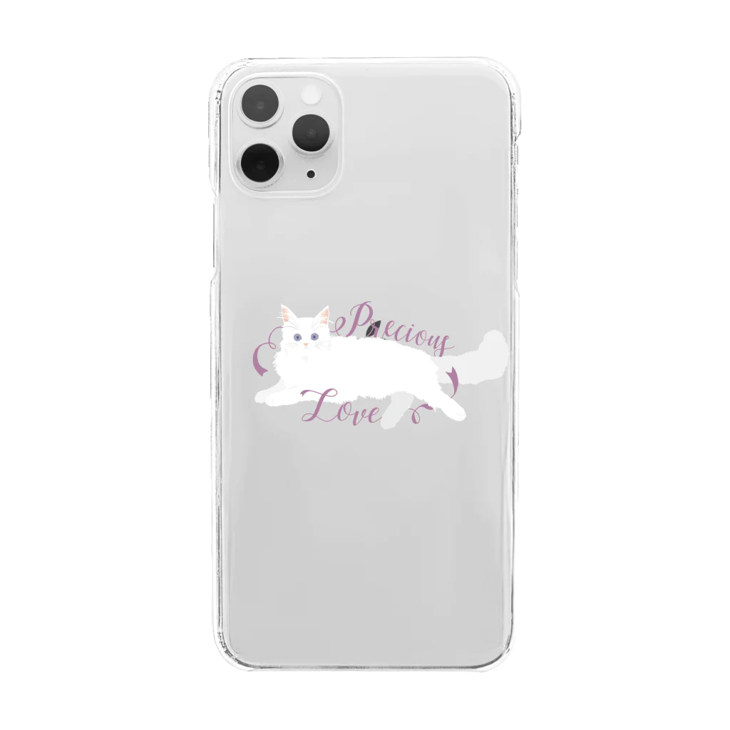 ミウラとみやこ🐱FIP闘病中の寵愛のお姫さま/ライラック Clear Smartphone Case