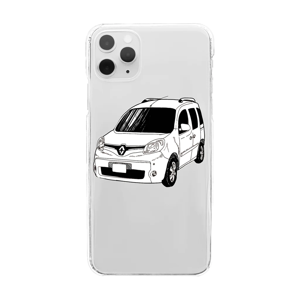 リサンミゲルのフレンチなクルマ（モノクロ） Clear Smartphone Case