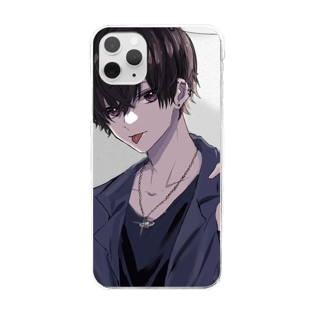 えるの黒髪男子 Clear Smartphone Case