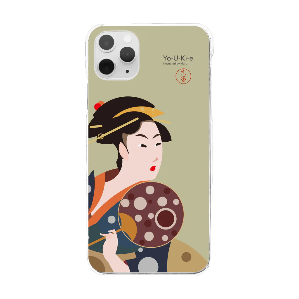 陽気絵屋(Yo-U-Ki-e, ya)-POP浮世絵のYo-U-Ki-e「高島おひさ」（浮世絵）スマホケース Clear Smartphone Case