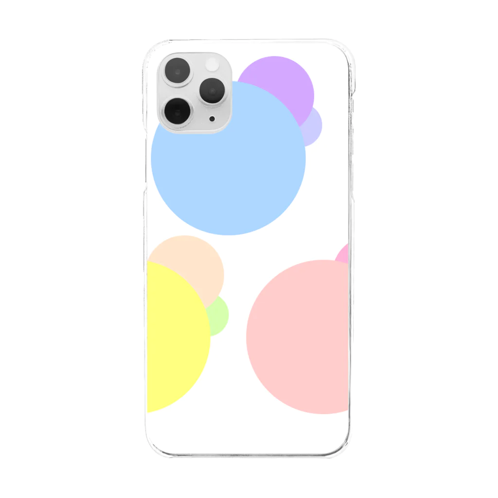 I&IのPastel color dots 3 クリアスマホケース