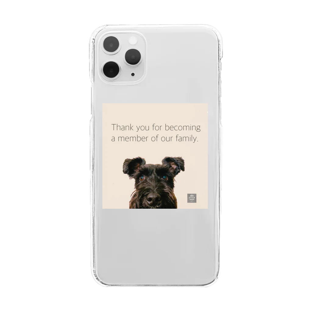 KURO のドアップKURO シュナウザー 黒シュナ 黒い犬 Clear Smartphone Case