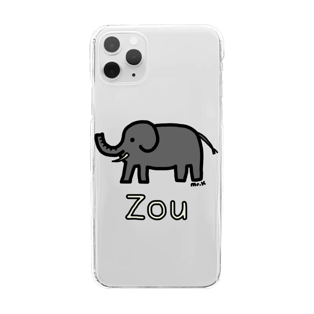 MrKShirtsのZou (ゾウ) 色デザイン クリアスマホケース