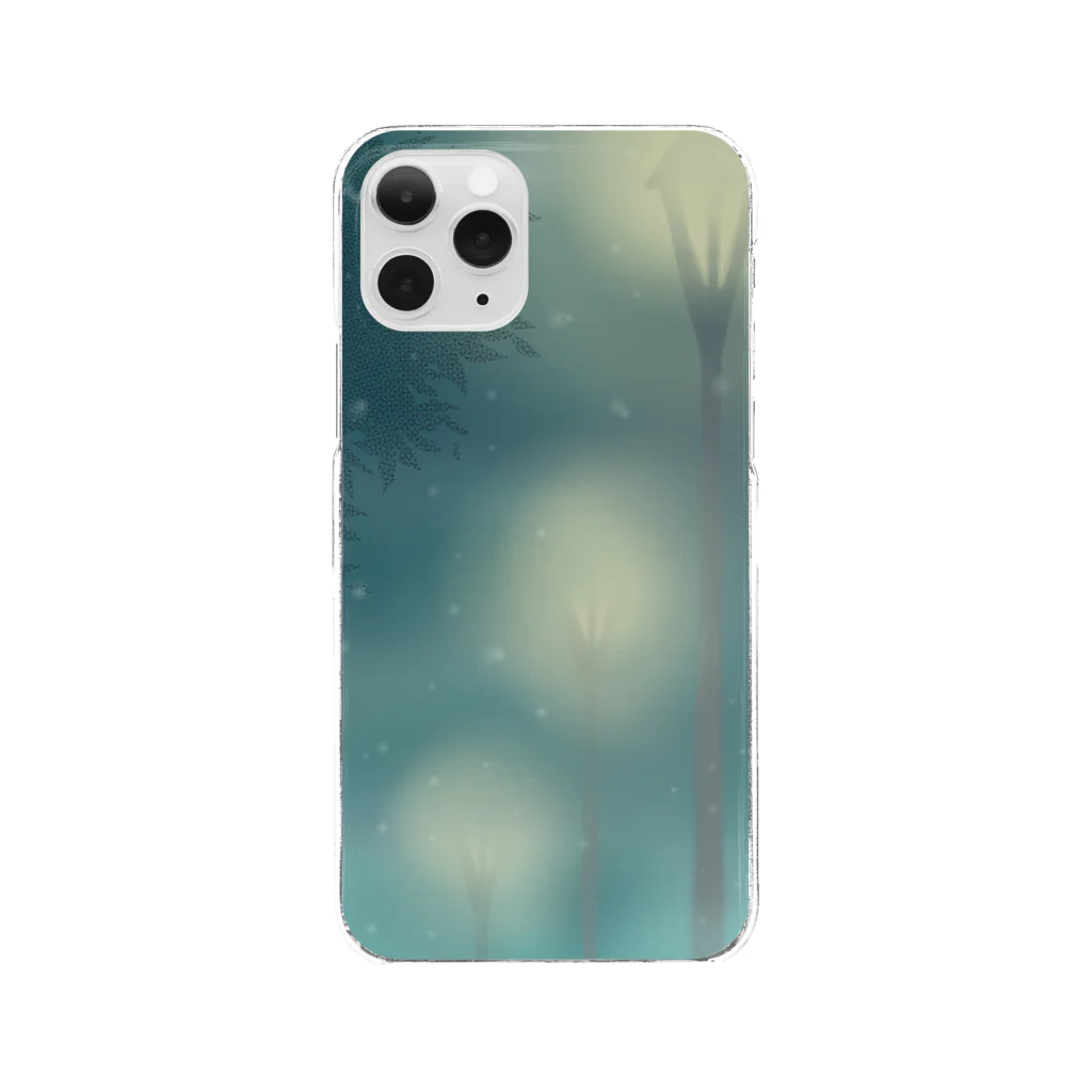 blueHawaiiの雪の夜 Clear Smartphone Case