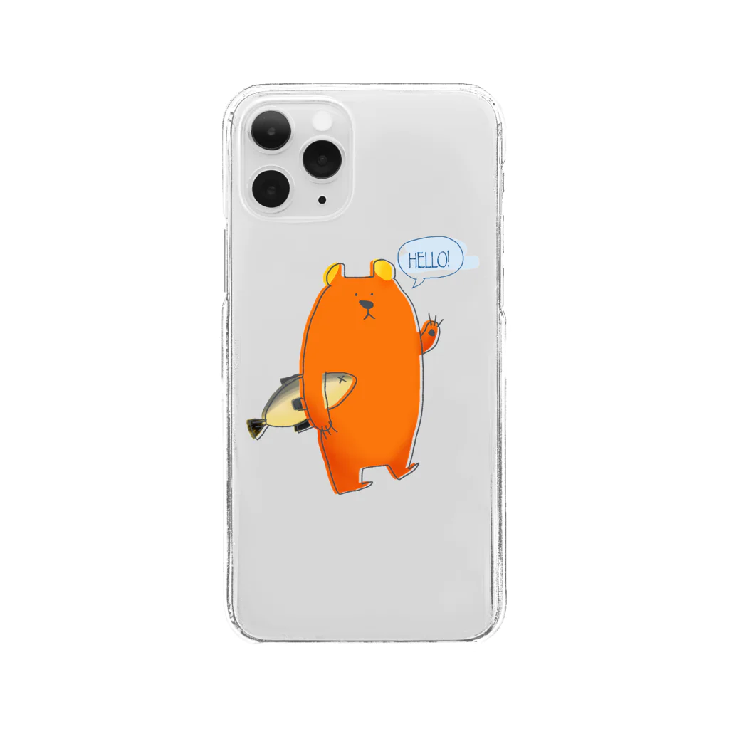 ヒグマのサケクマ君 Clear Smartphone Case