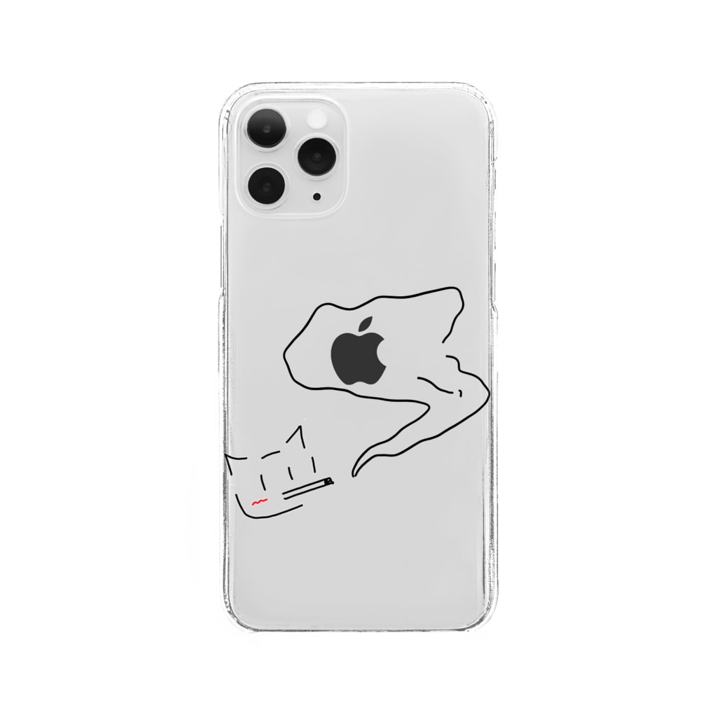 Appleにけんかを売るねこ ねこ Onekoneko のクリアスマホケース Iphoneケース 通販 Suzuri スズリ