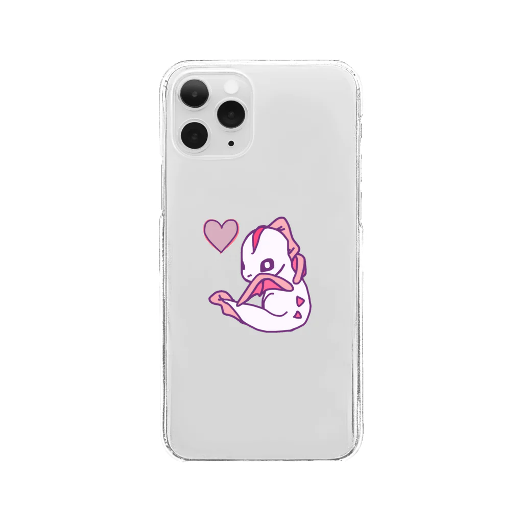 ドラゴンとダイナソーの【恥ずかしがり屋のドラゴン】 Clear Smartphone Case