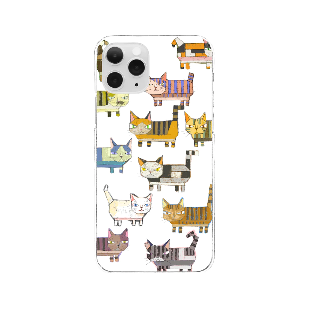 しよいねこだだこねこの猫ブロック Clear Smartphone Case