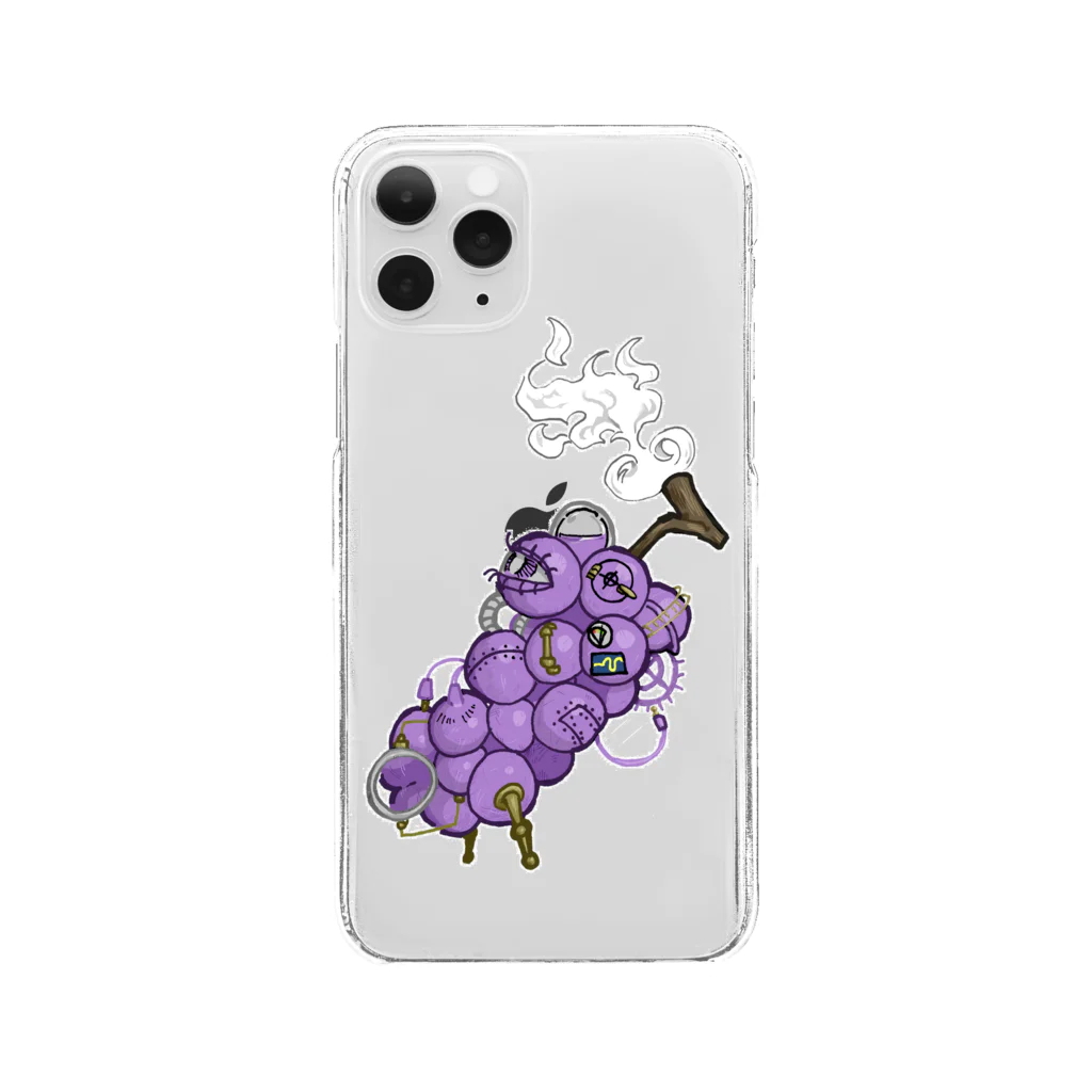 オサヤマの絵筆の🍇ぶどうマシン Clear Smartphone Case