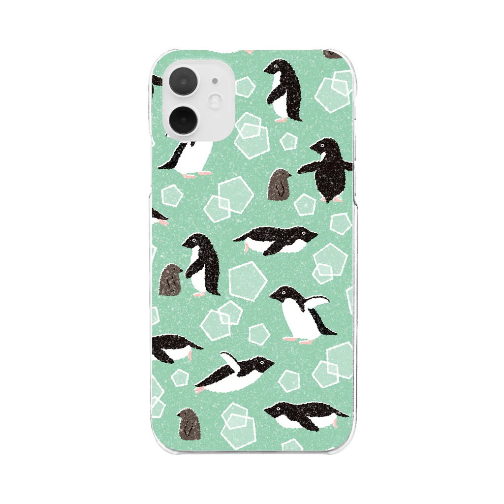 123izmのペンギン（緑） Clear Smartphone Case