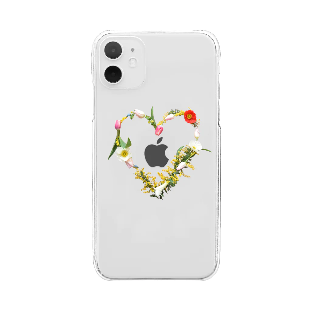 YAE.の生花で花文字♡ハート Clear Smartphone Case