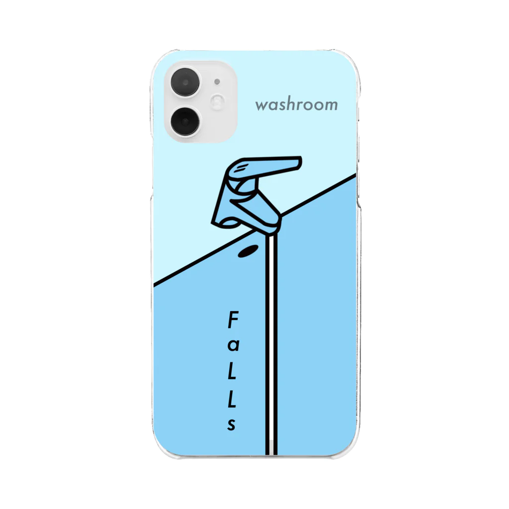モーモーポルレノンの『洗面所の滝』（iPhone11以降モデル推奨） クリアスマホケース