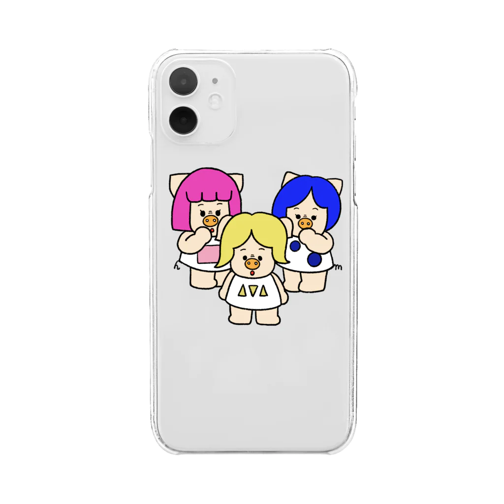 三匹の子むすめの三匹の子むすめひそひそ話 Clear Smartphone Case