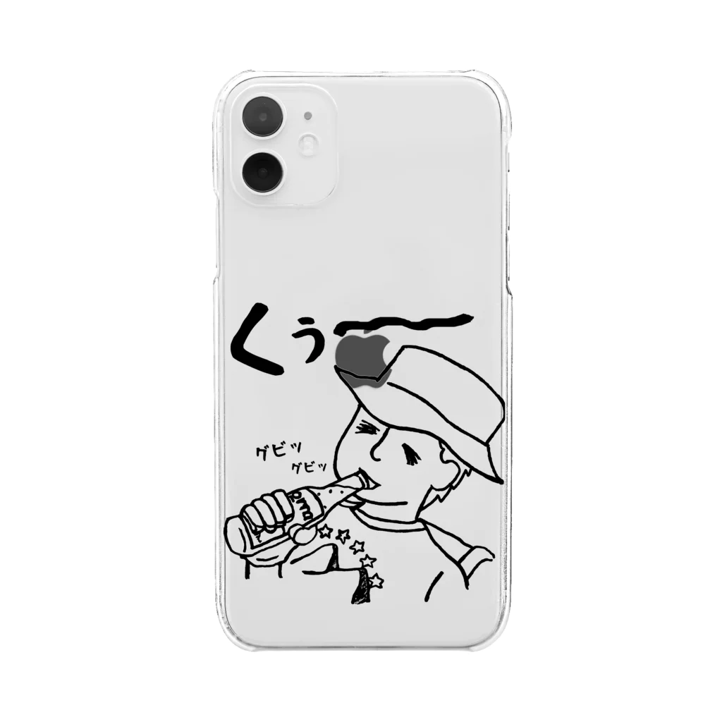 Too fool campers Shop!のびあたいむ01(黒文字) Clear Smartphone Case